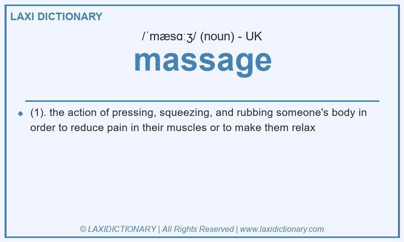 Definition massage in British English