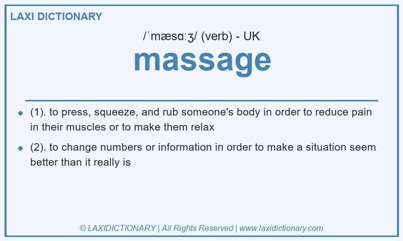 Definition massage in British English