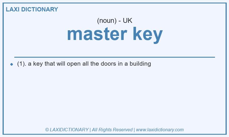 Definition master key in British English