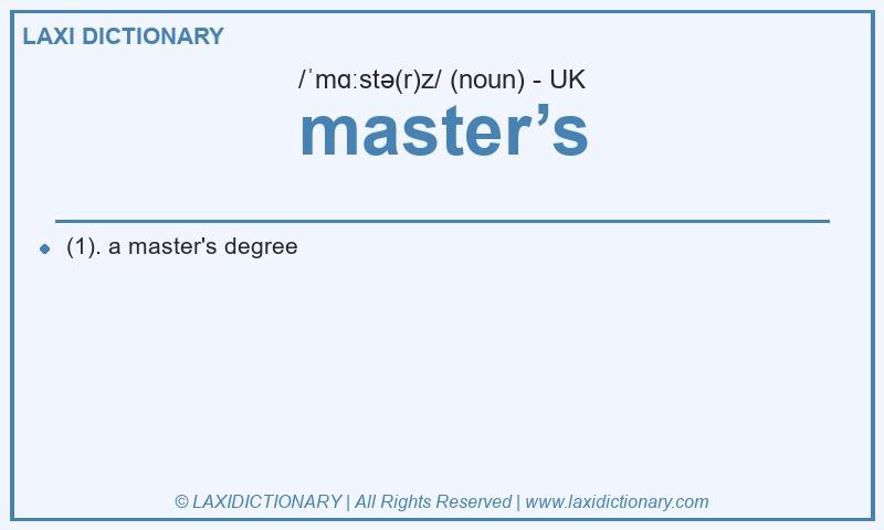 Definition master’s in British English