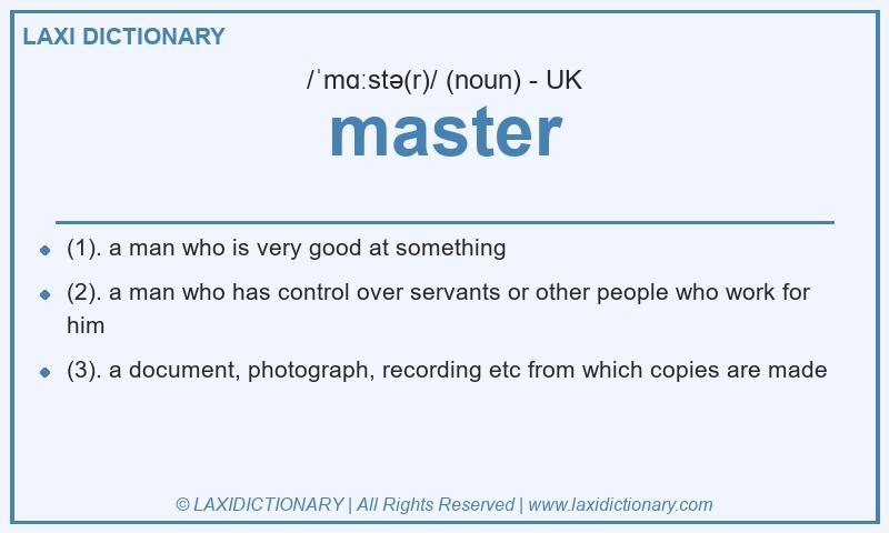 Definition master in British English