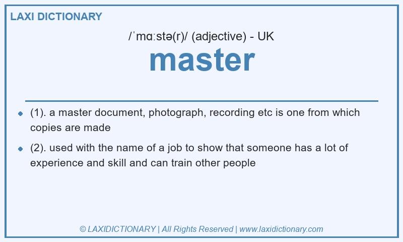 Definition master in British English