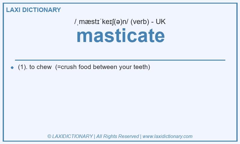 Definition masticate in British English