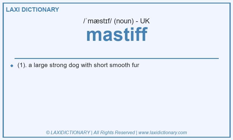 Definition mastiff in British English