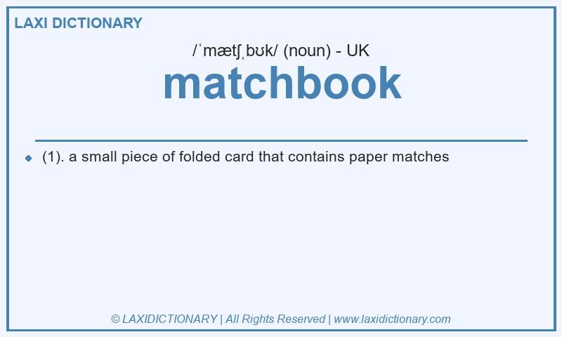 Definition matchbook in British English