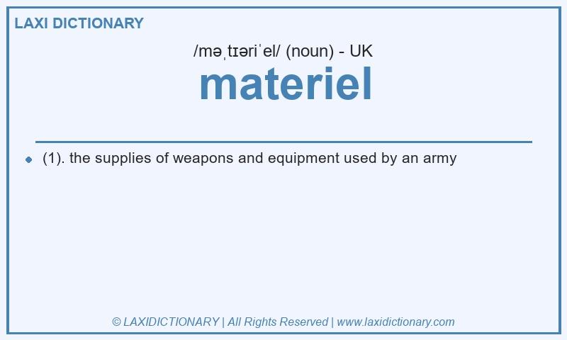 Definition materiel in British English