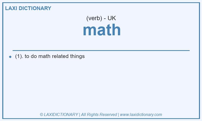 Definition math in British English