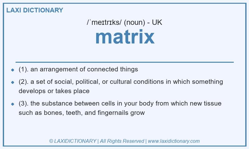Definition matrix in British English