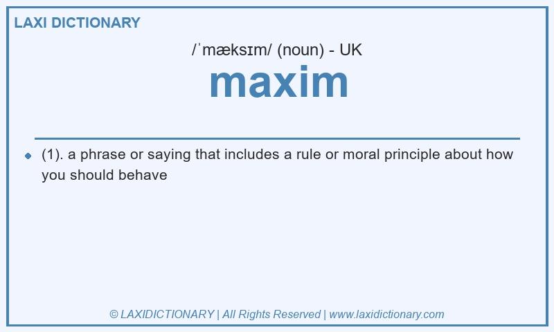 Definition maxim in British English