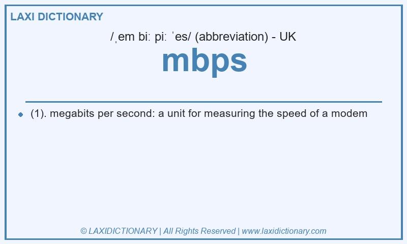 Definition mbps in British English