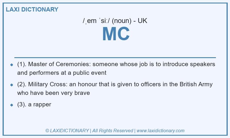 Definition MC in British English