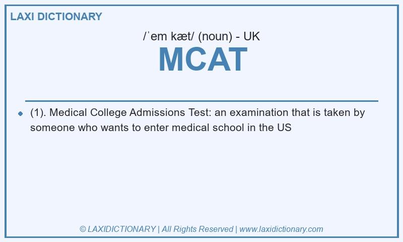 Definition MCAT in British English