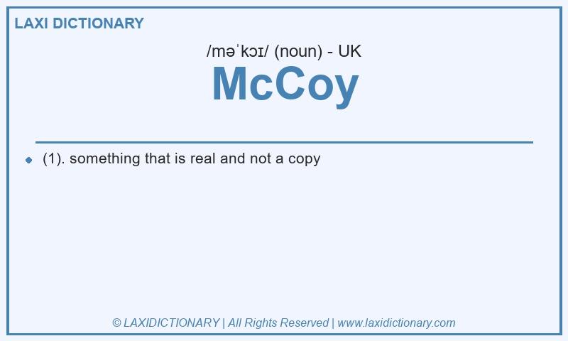Definition McCoy in British English