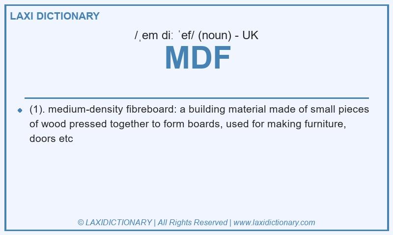 Definition MDF in British English