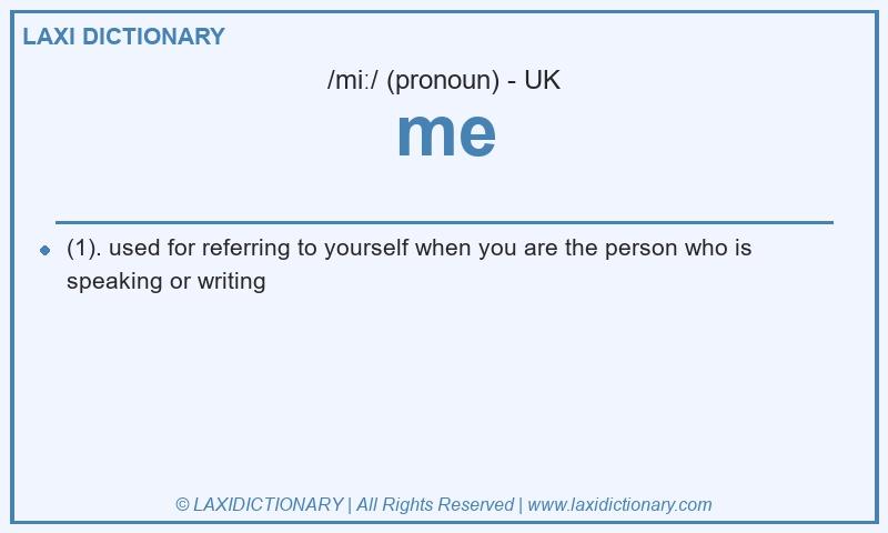 Definition me in British English