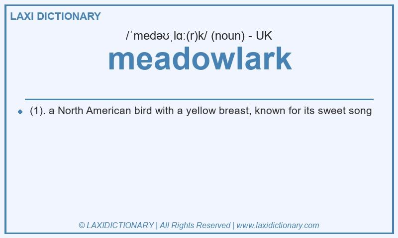 Definition meadowlark in British English