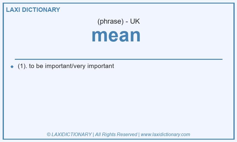 Definition mean  in British English