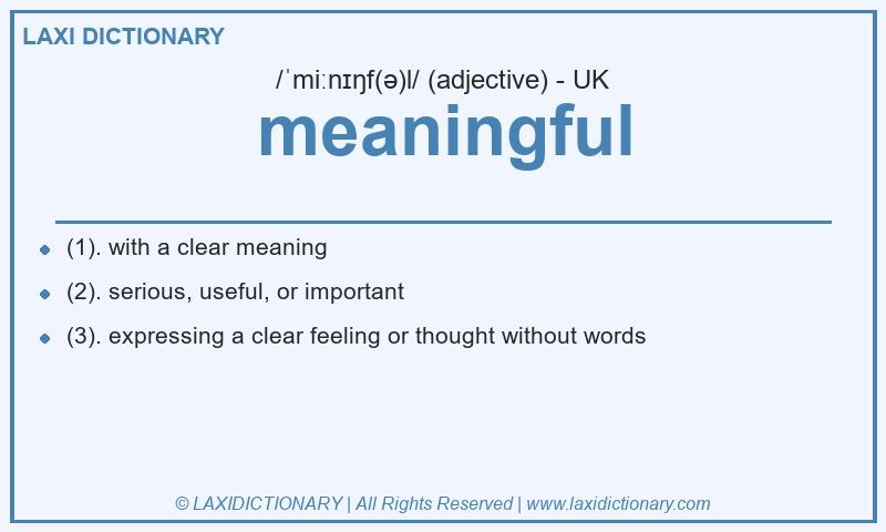 Definition meaningful in British English