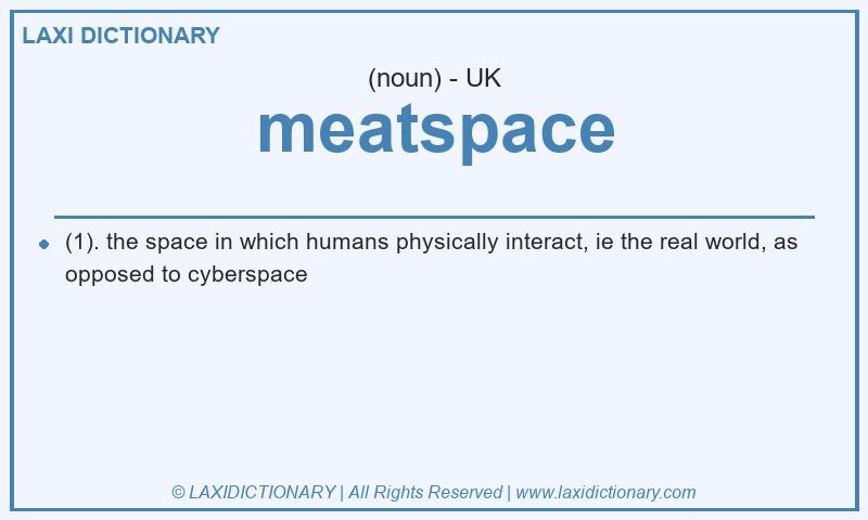 Definition meatspace in British English