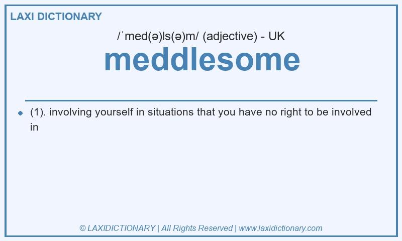 Definition meddlesome in British English