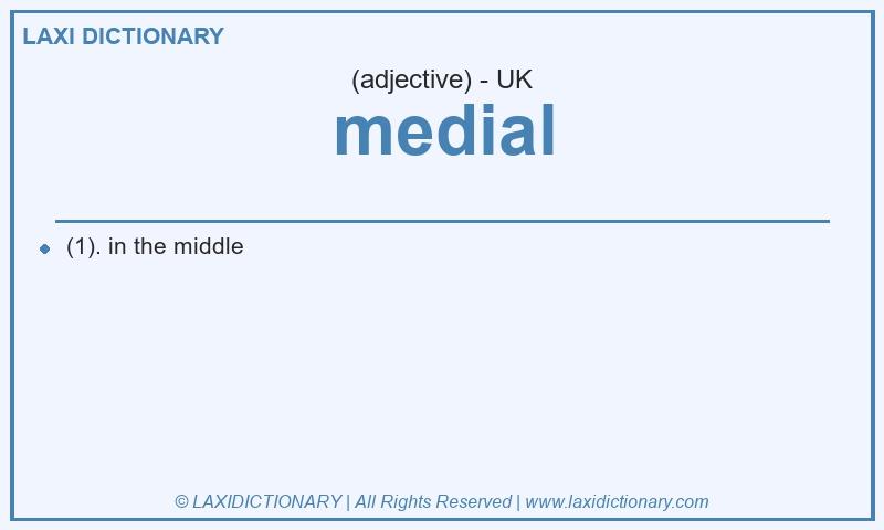 Definition medial in British English