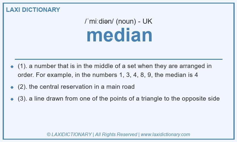 Definition median in British English