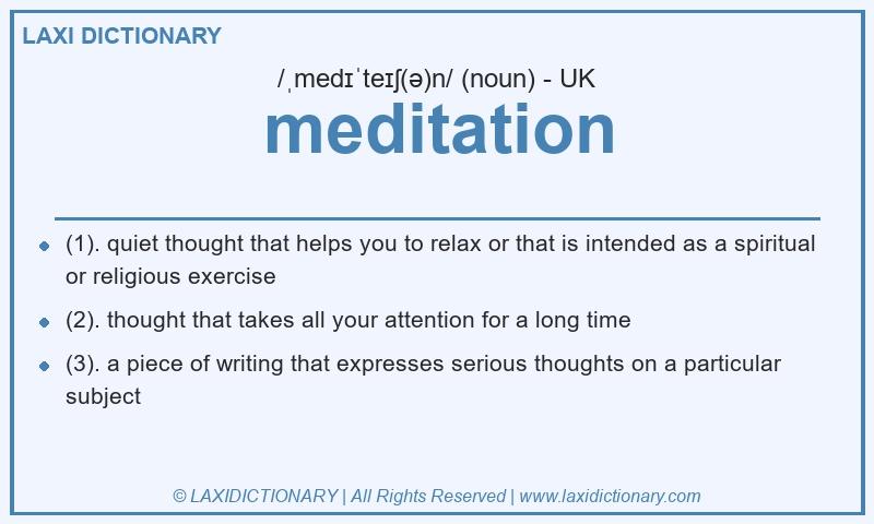 Definition meditation in British English