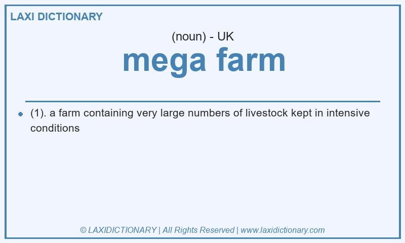 Definition mega farm in British English
