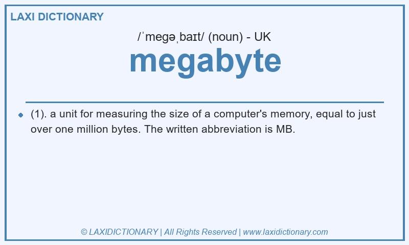Definition megabyte in British English
