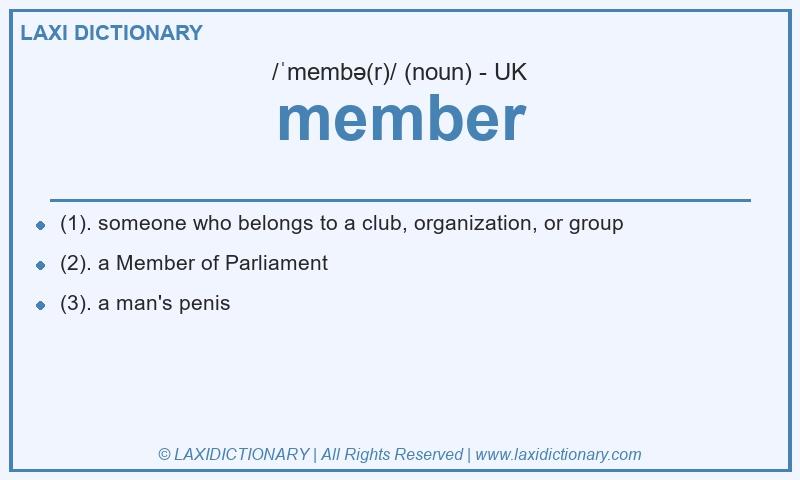 Definition member in British English