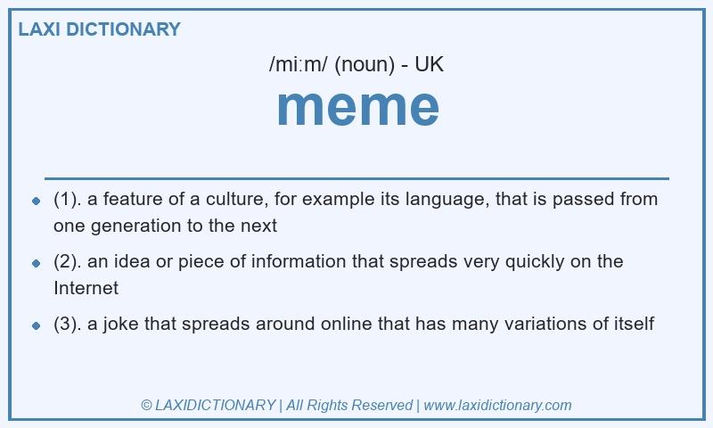 Definition meme in British English
