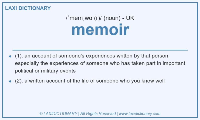 Definition memoir in British English