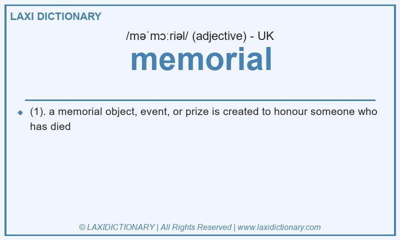 Definition memorial in British English
