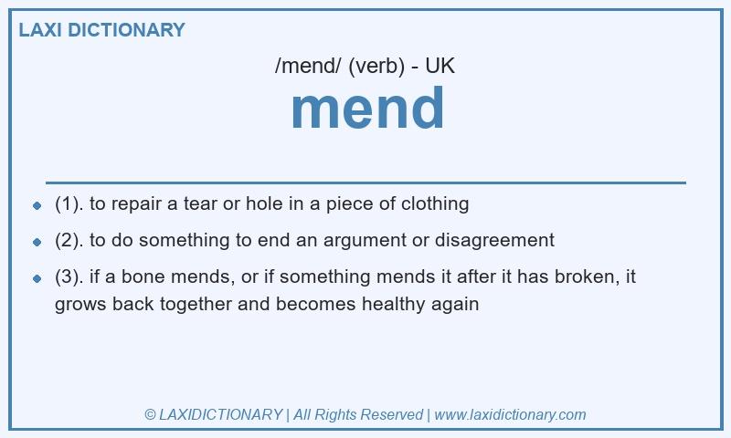 Definition mend in British English