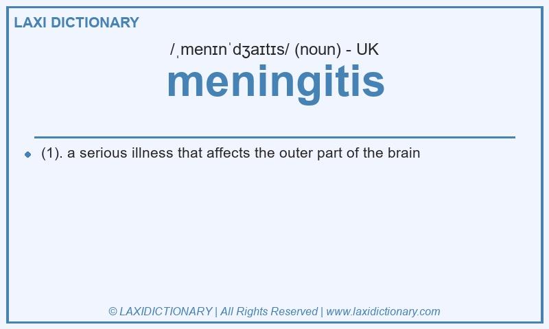 Definition meningitis in British English