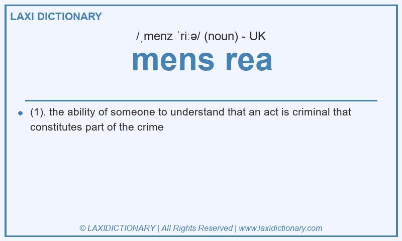Definition mens rea in British English