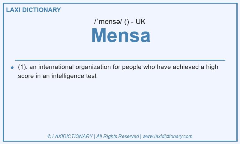 Definition Mensa in British English