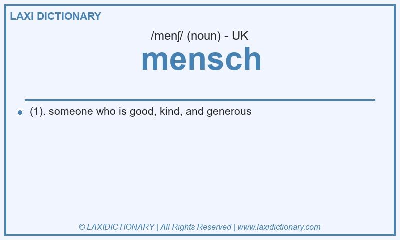 Definition mensch in British English