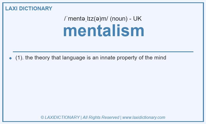 Definition mentalism in British English