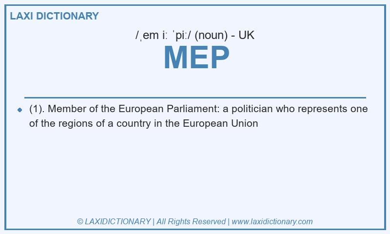 Definition MEP in British English