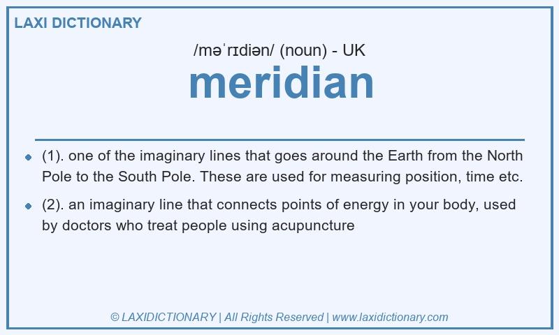Definition meridian in British English