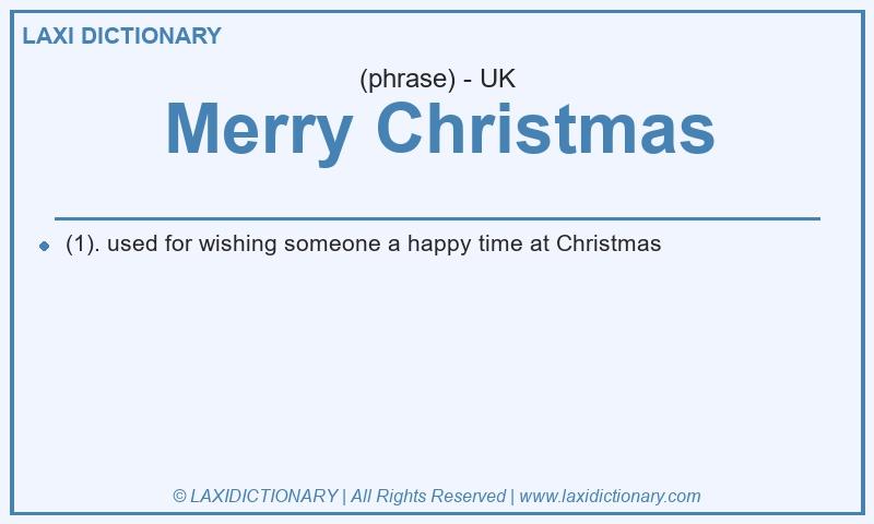 Definition Merry Christmas in British English