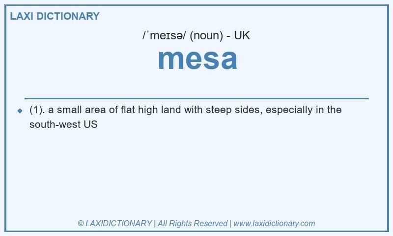 Definition mesa in British English