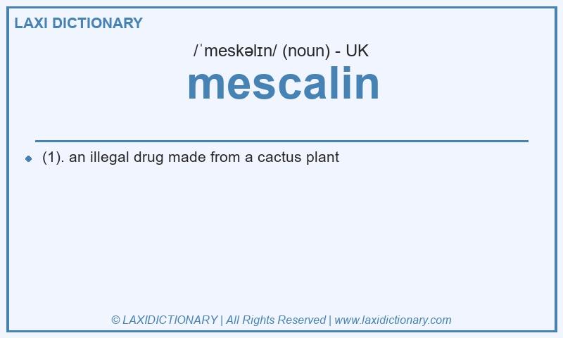 Definition mescalin in British English
