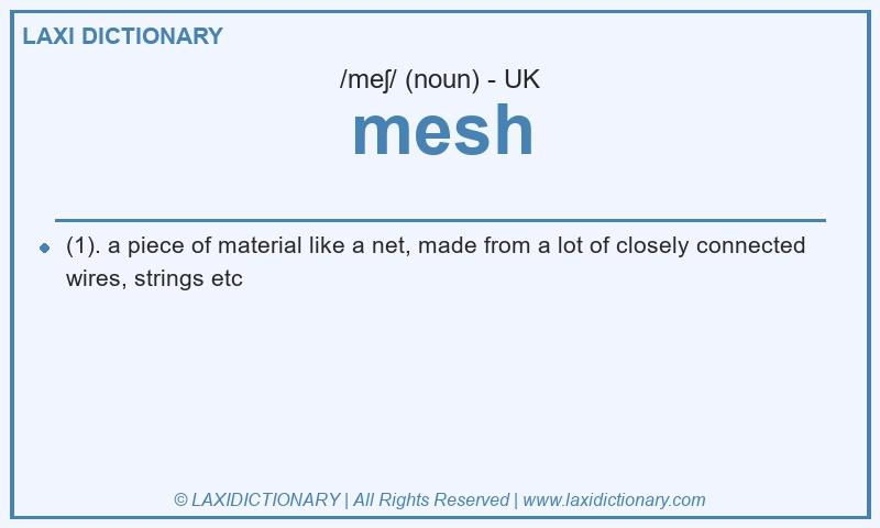 Definition mesh in British English