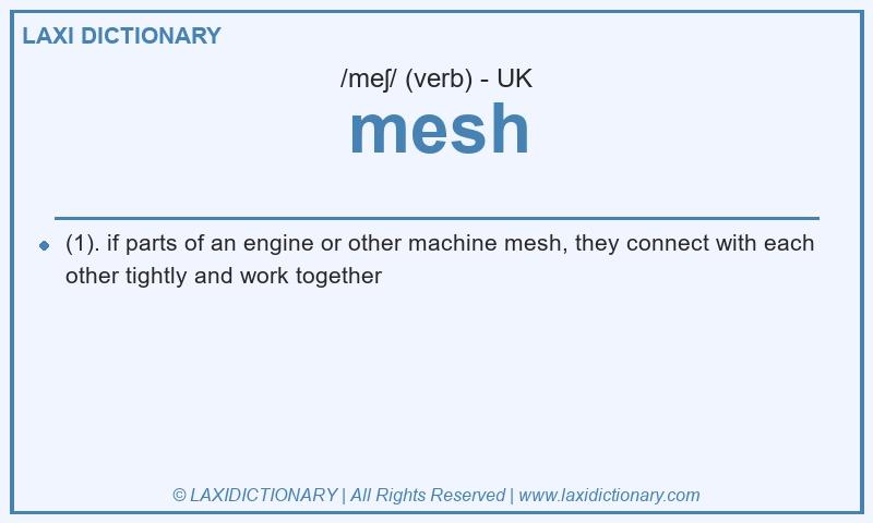 Definition mesh in British English