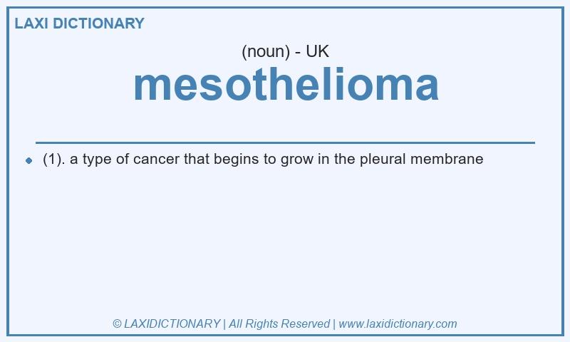 Definition mesothelioma in British English