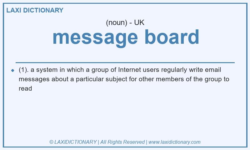 Definition message board in British English