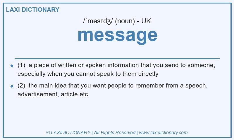 Definition message in British English