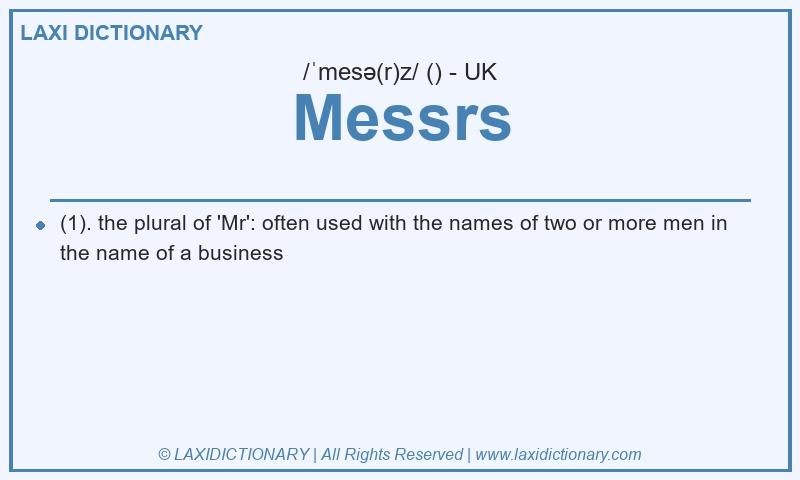 Definition Messrs in British English